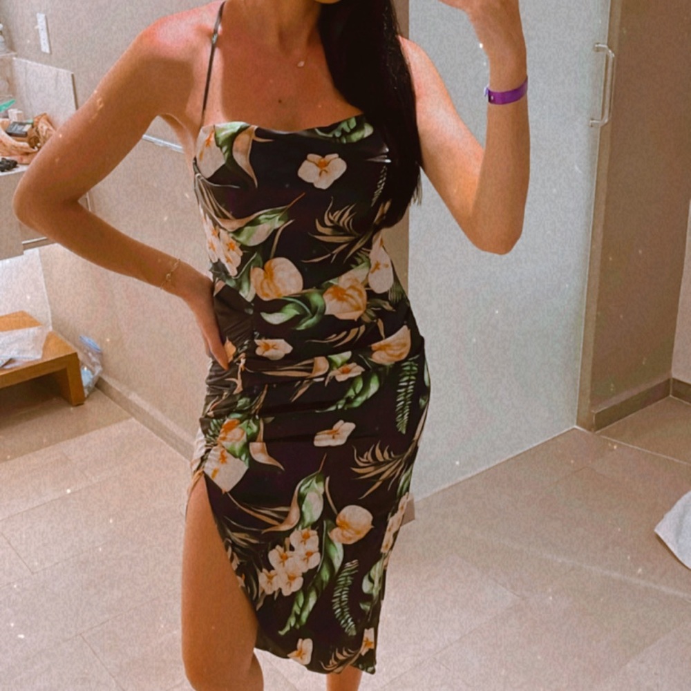Nanamacs tropical floral midi dress